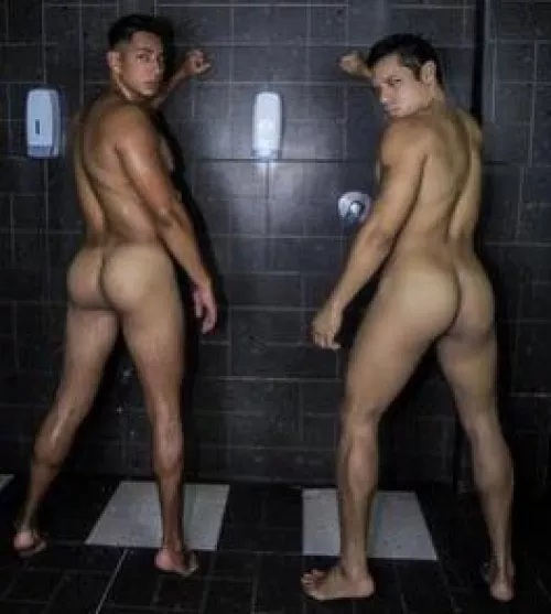 “Muscle butts in the shower” …