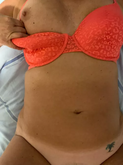 One tanned boob for you. Just one.