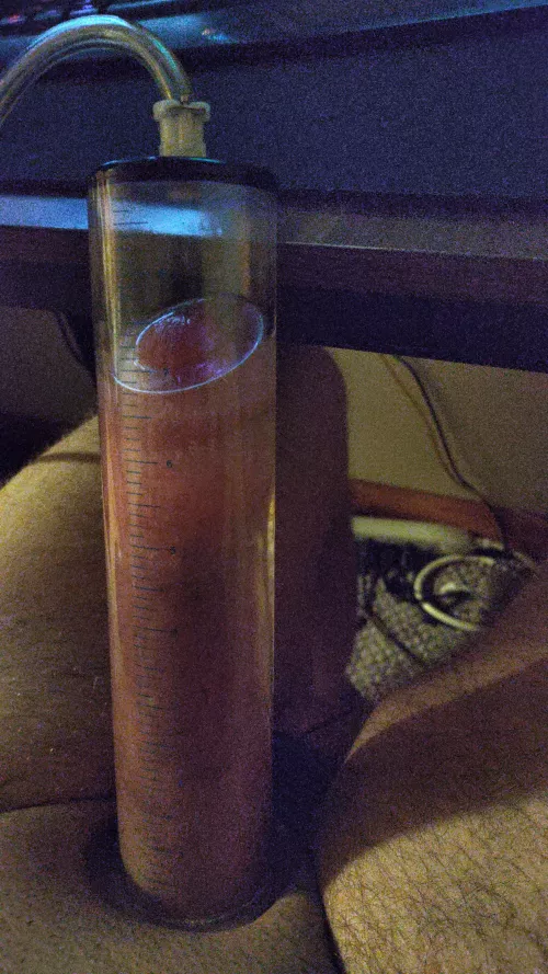 It's no cocktail of olive oil and circulation boosters, but baby oil is a good pumping medium all the same!