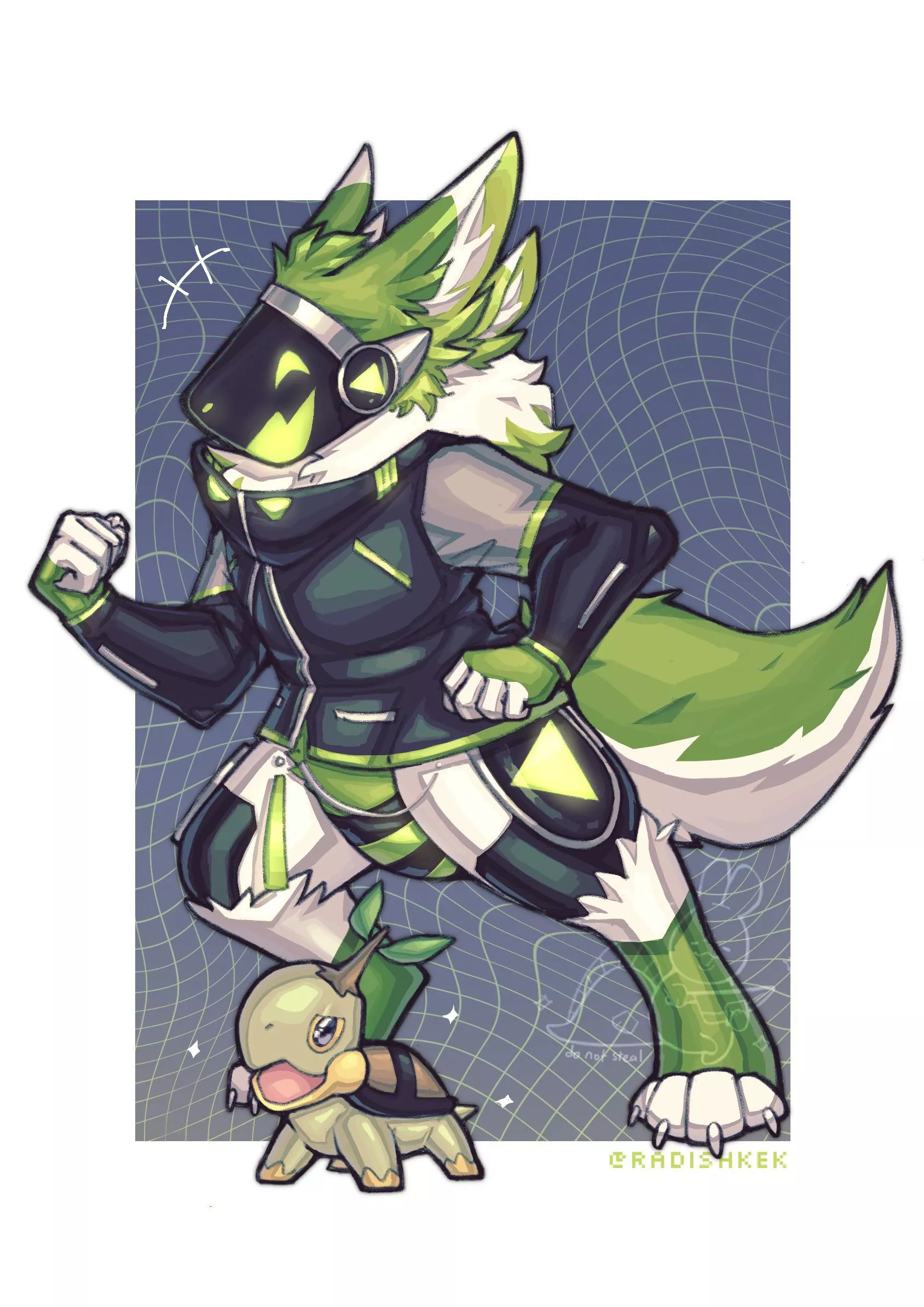 Protogen Comm! Did this piece awhile ago for a friend of mine during a local event [Art by me @radishkek]