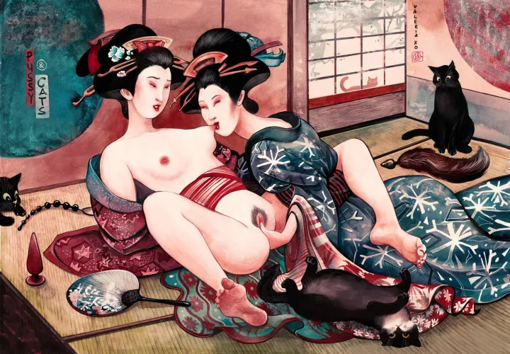 Pussy& Cats , me, mixed media