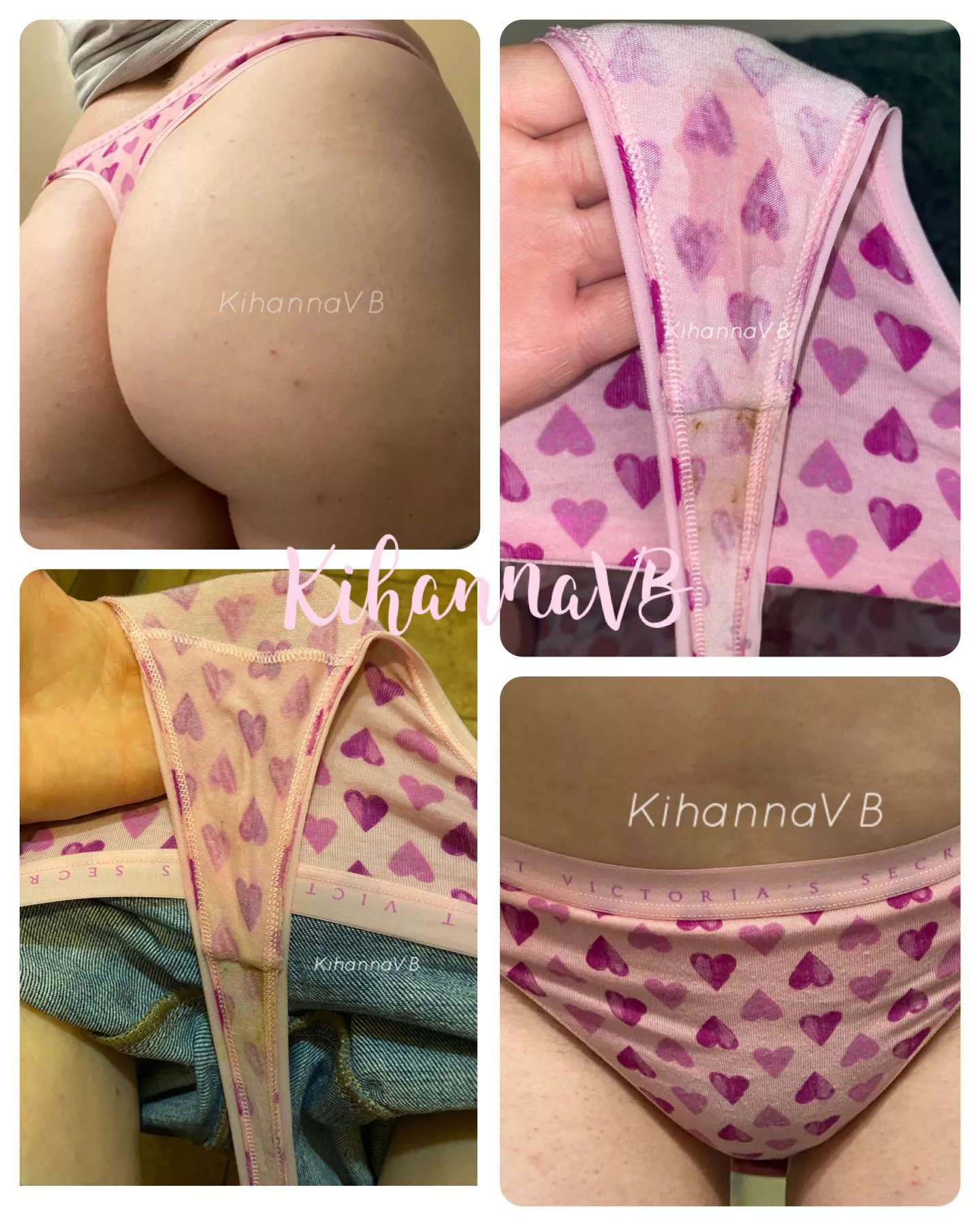 [Selling] Three day worn cotton Valentines heart thong ready to ship now! This has been soaked and covered in all the ways you want! Buy now!
