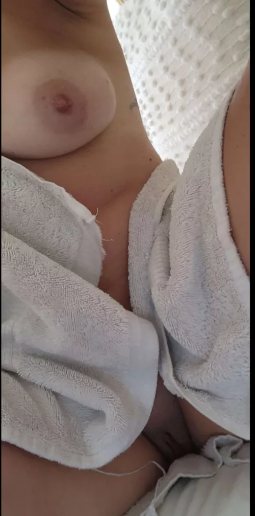 home alone , showered , bored and horny