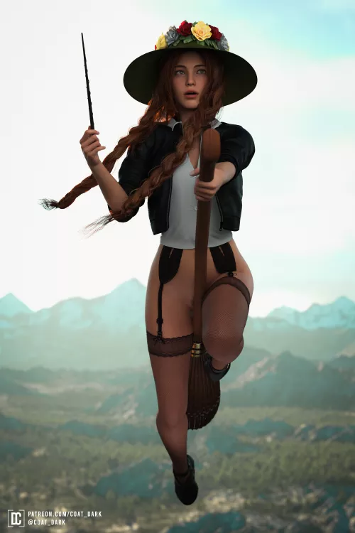 Professor Mirabel Garlick - Lucky Broom (coat_dark) [Hogwarts Legacy]