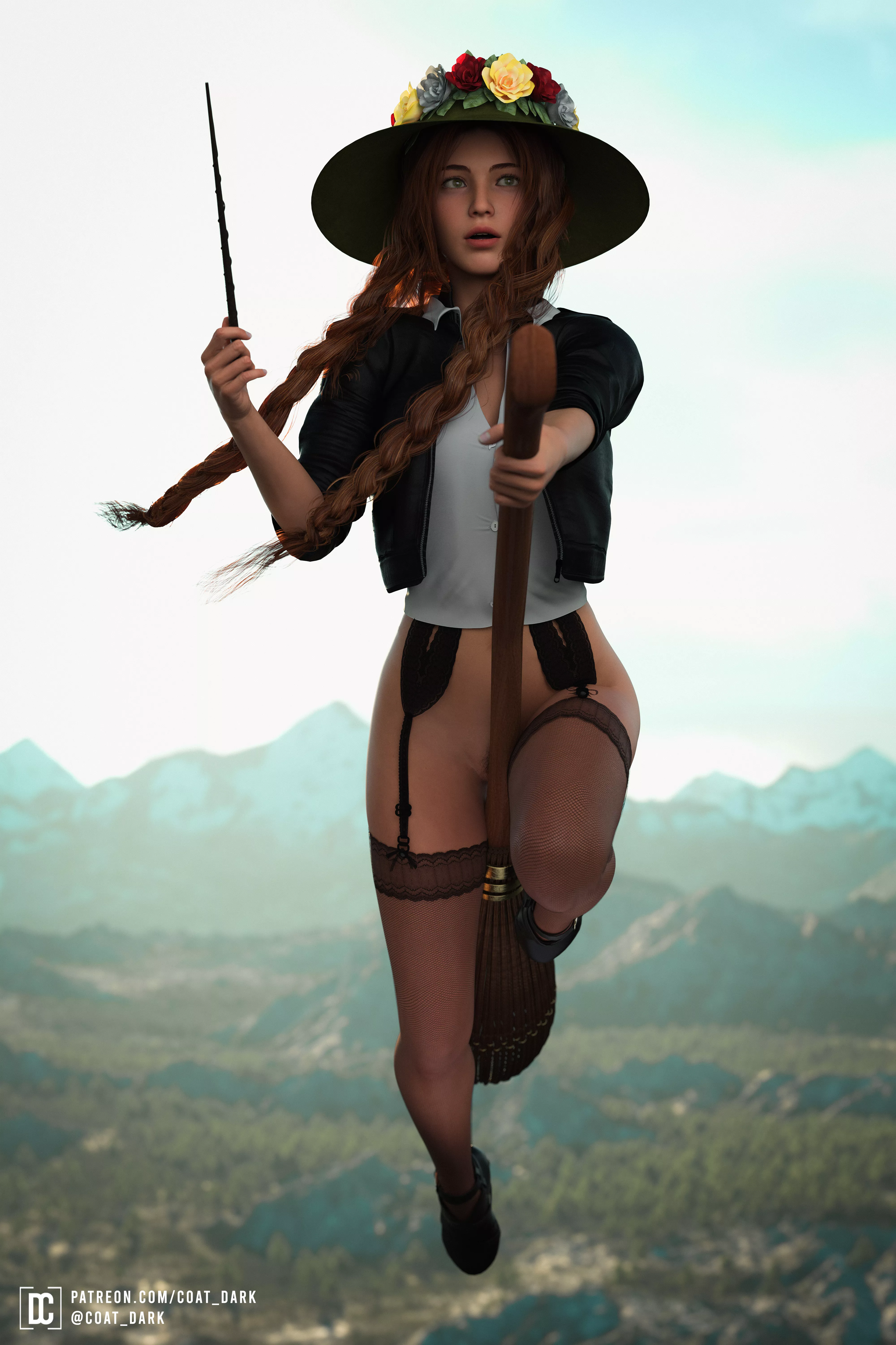 Professor Mirabel Garlick - Lucky Broom (coat_dark) [Hogwarts Legacy]