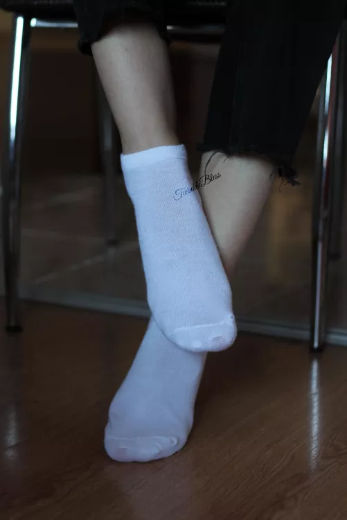 White pedi spotted through the socks