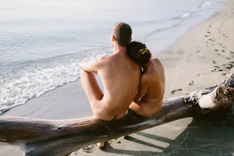 An empty beach is a romantic place of choice