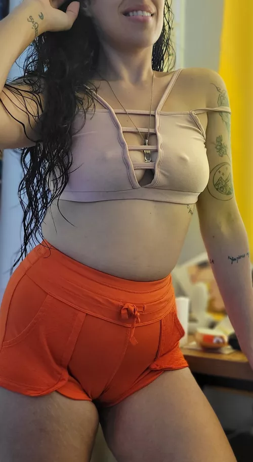 I hope to workout as hard as my nipples on my gym outfit