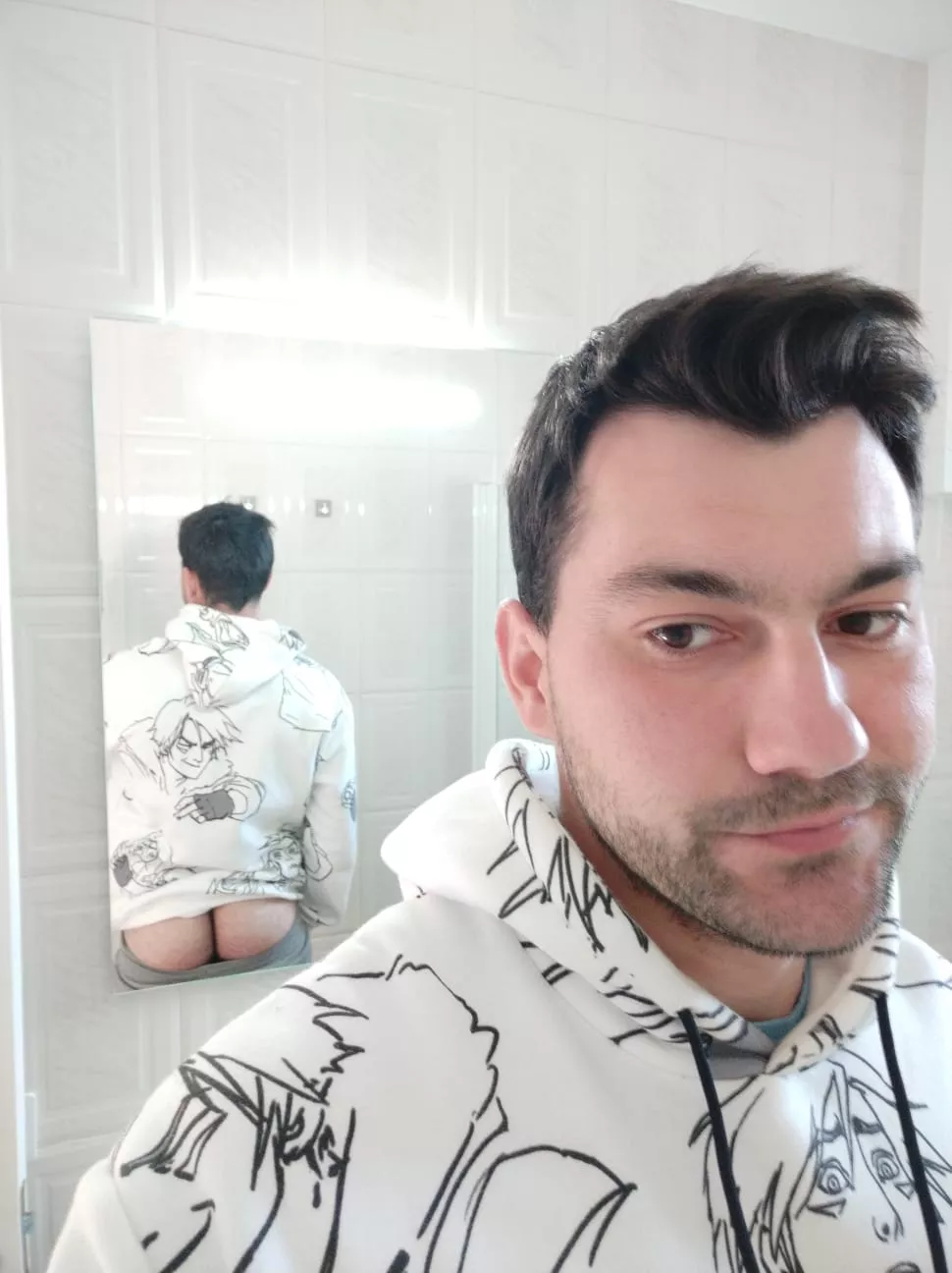 Is my tiny round butt cute in this hoodie?