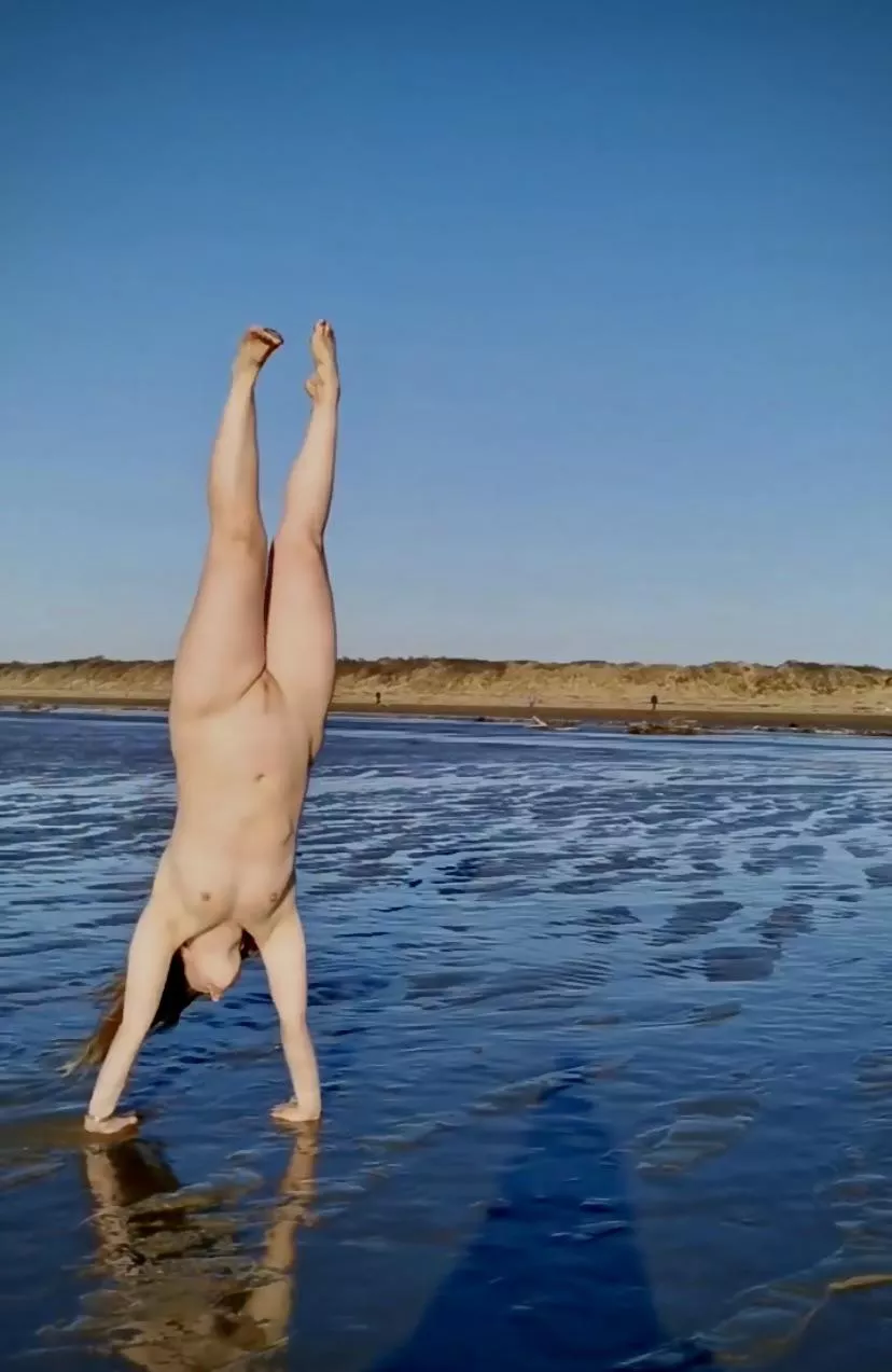 My wife nude at a public beach