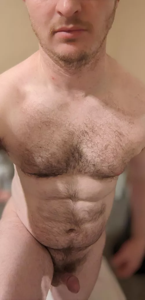 Stretching my hip flexors after a shower