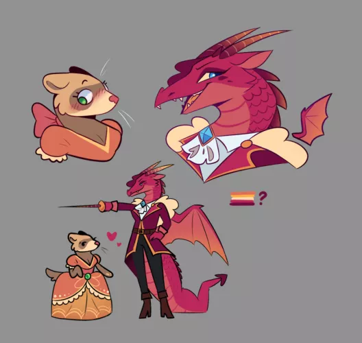 A dragon pirate and a ferret princess and they are in love, your honor [oc]
