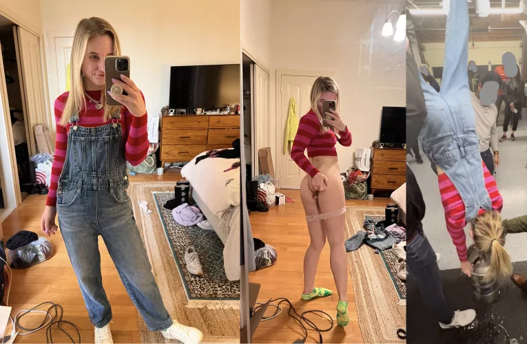 Collared, plugged, and getting a little wild at a party last night