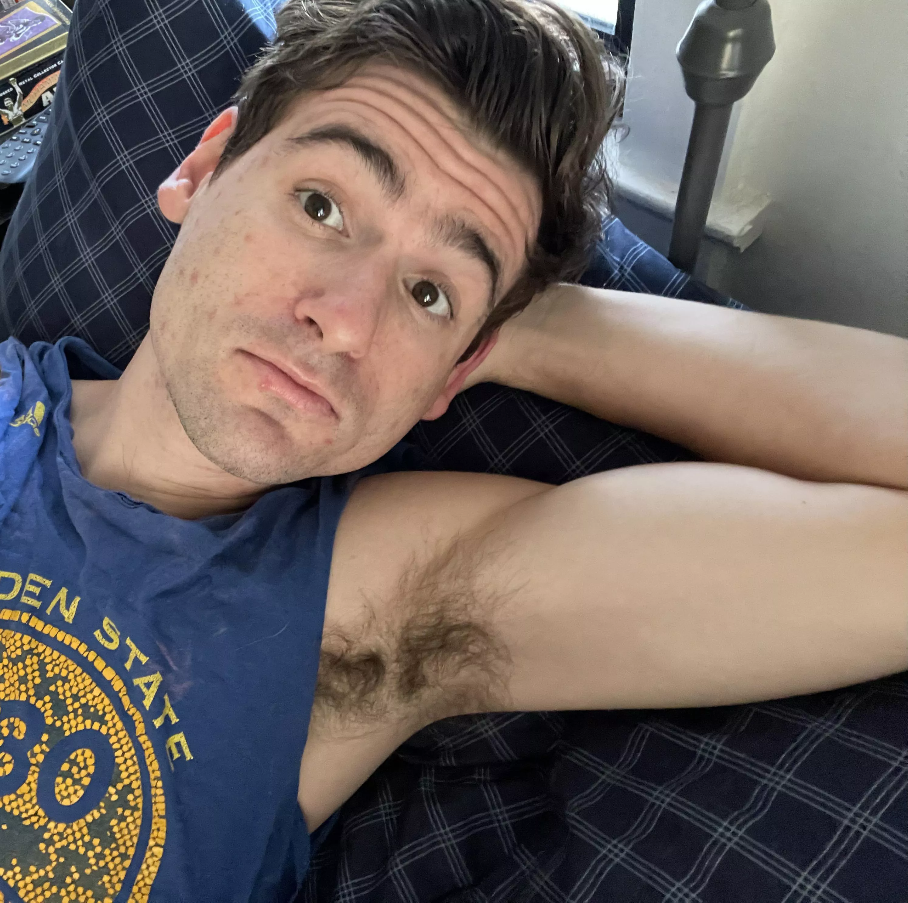 Cute guy showing our