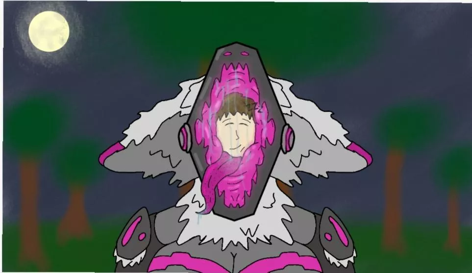 {image} My first actual post here! poorly drawn in flippaclip. [safe vore] [protogen] [furry] [mawshot]