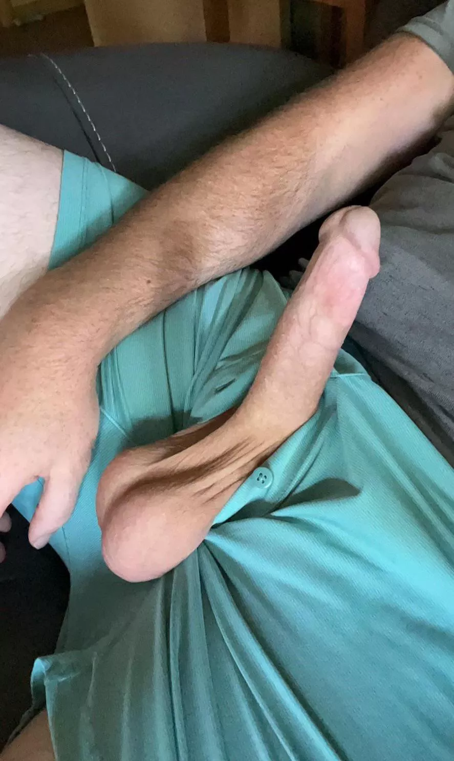 Just your average dude with massive balls and a rock hard cock