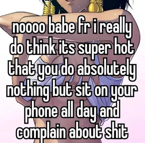 LF color source: 1girl, taking off bra, stripping, dark skin, ear accessories, black hair, meme, texts,