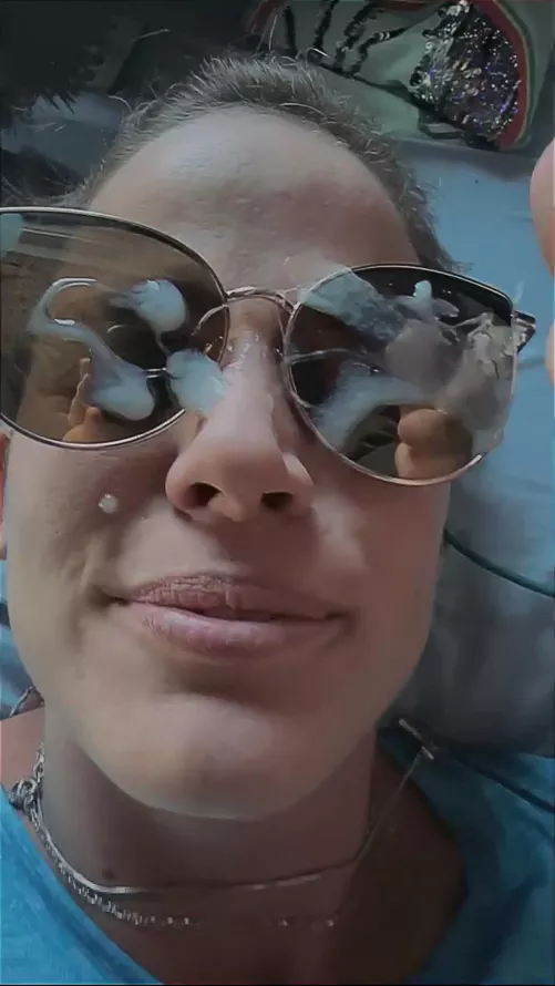 Look for weak cucks to lick his monster cock cum off my sunglasses