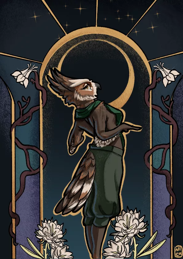 night themed owl (art by me)