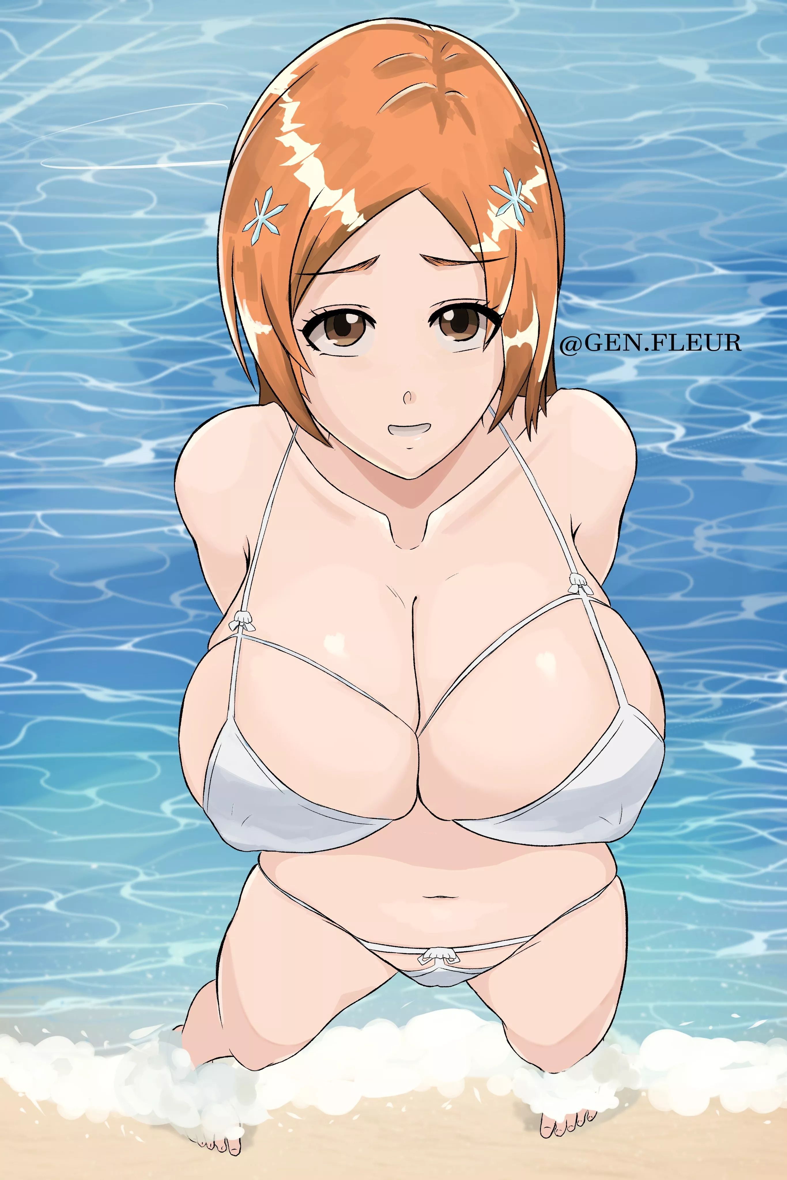 Orihime at the beach (by me)