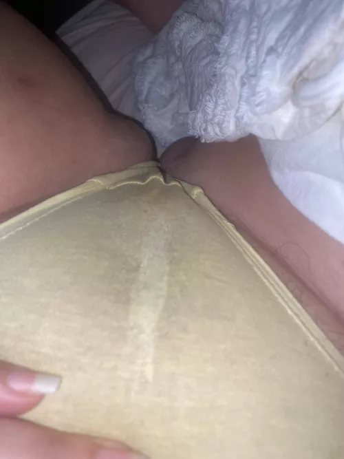 Wearing my dirty grool covered panties tonight… they smell so yummy