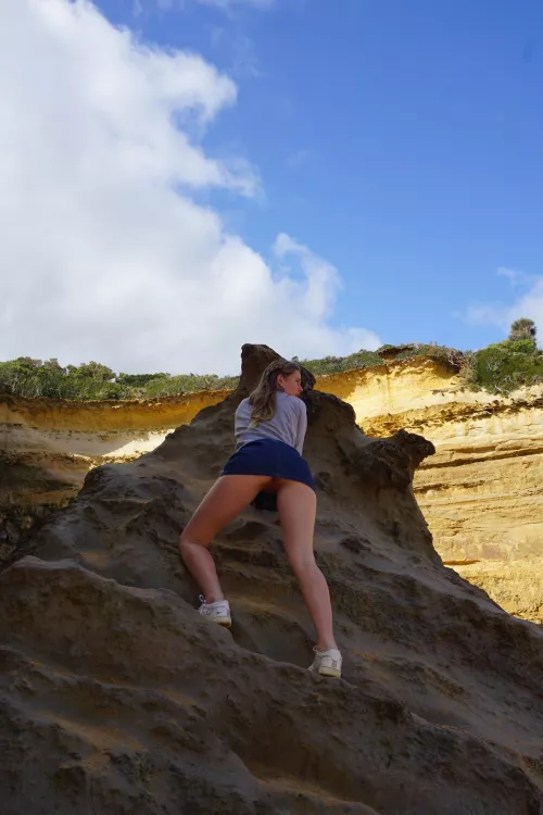 Whenever I'm in a skirt, I always find interesting things to climb!