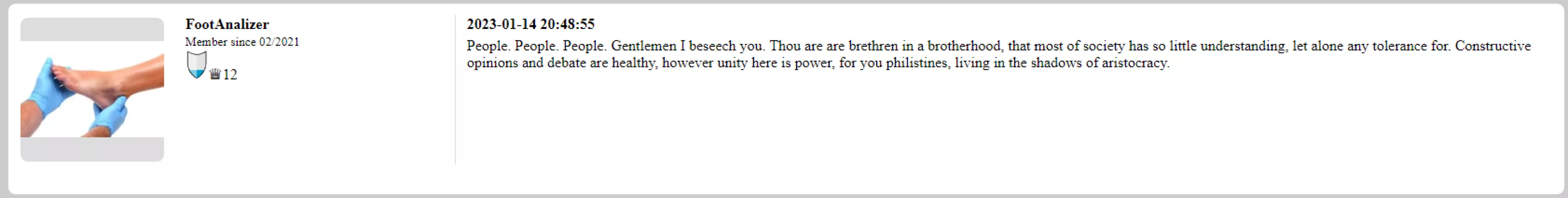 Wikifeet user strives for peace