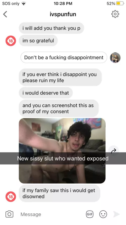 Yet another sissy who wanted exposed but to pathetic to join my sissy school