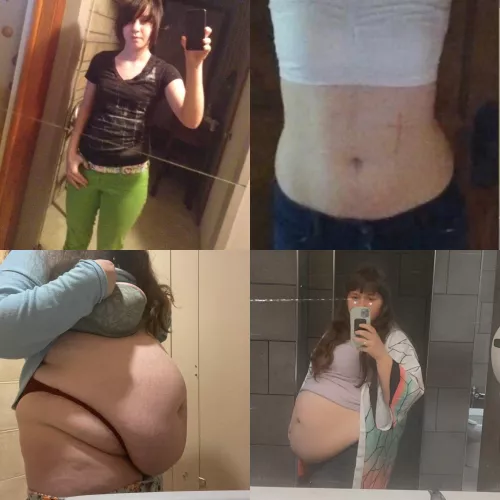 90lbs to 312lbs, and imagine that’s the smallest I’ll ever be again 😵‍💫💜🐷