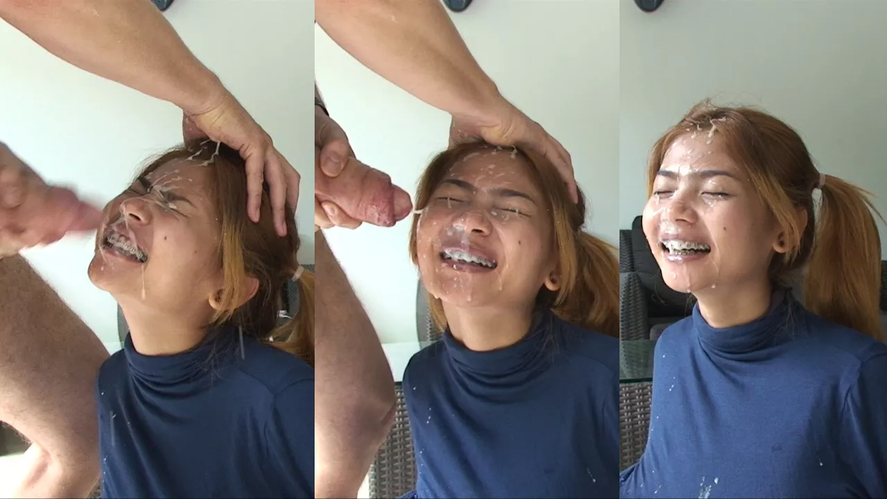 Brace Face Blasted By Pumped Cock