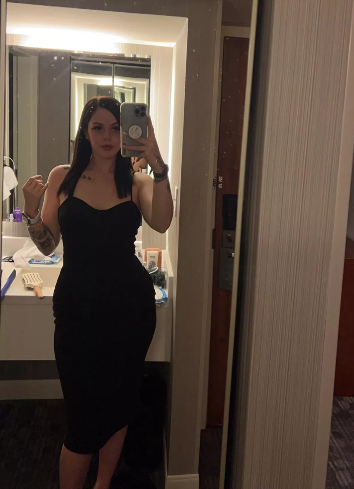 Classic little black dress… imagine what’s underneath