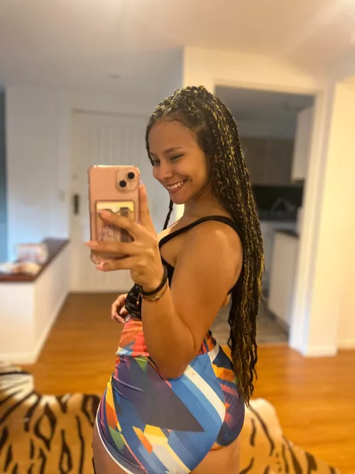 Feeling confident and cute in my booty shorts!