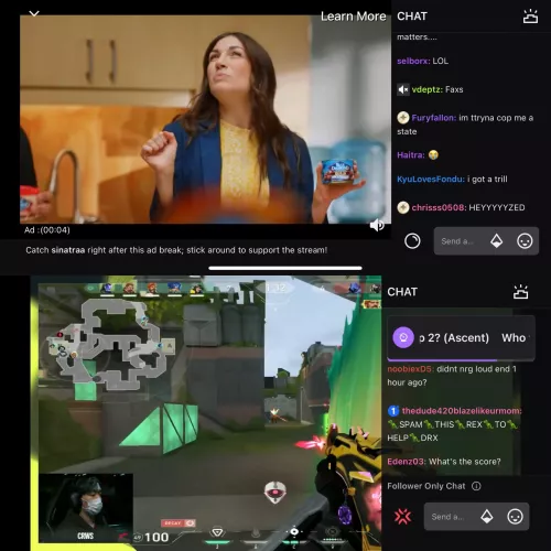 How to move chat to the side on Twitch app.