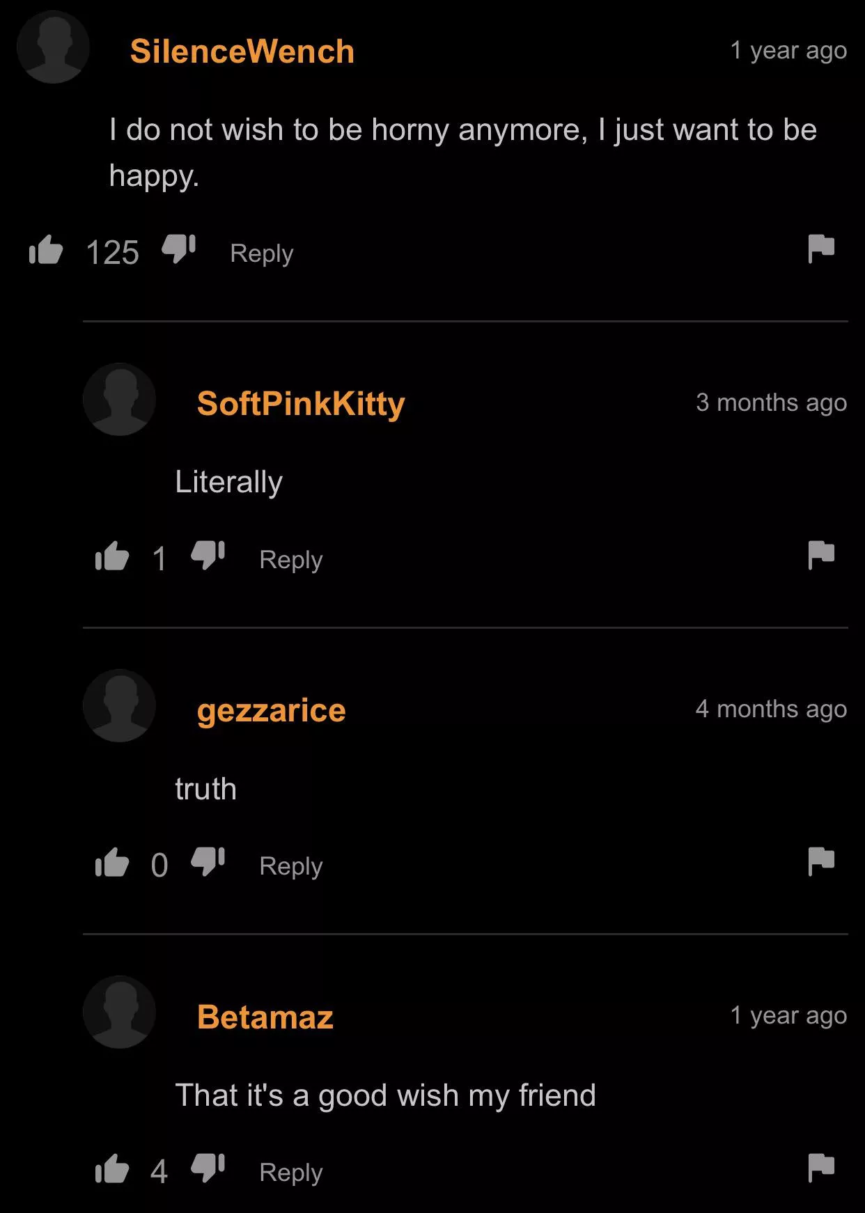 I just want to be happy.