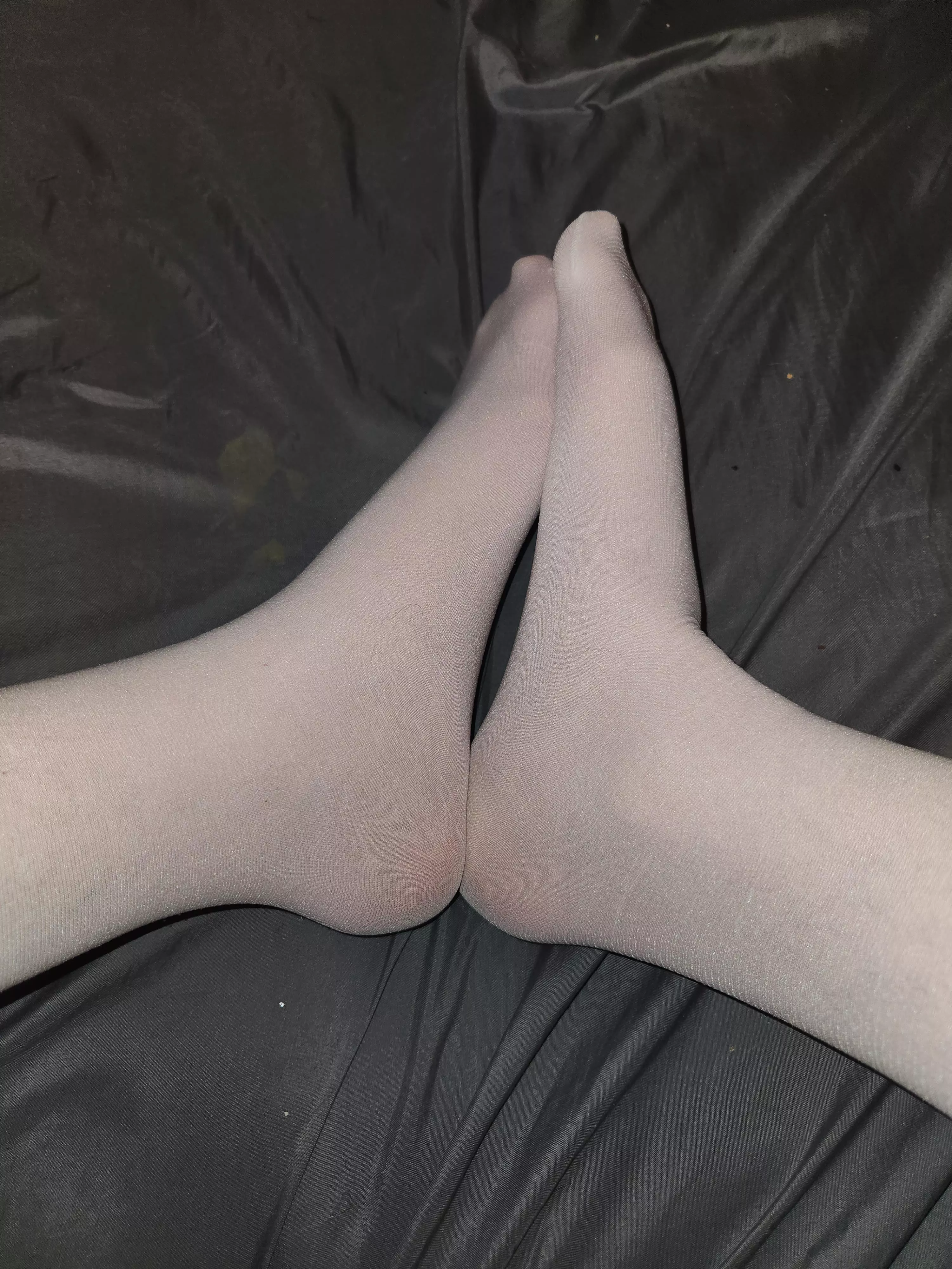 Let me wrap my nylon feet around your cock