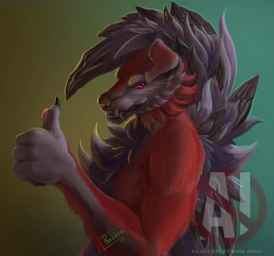 Midnight Lycanroc - May You Overcome All Your Obstacles! - (Art is my own)