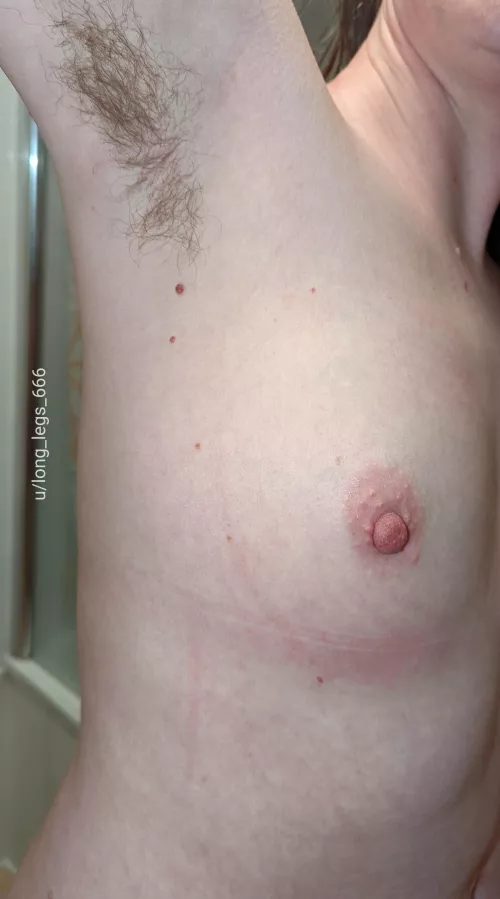 My hairy pits and bonus nipple shot x