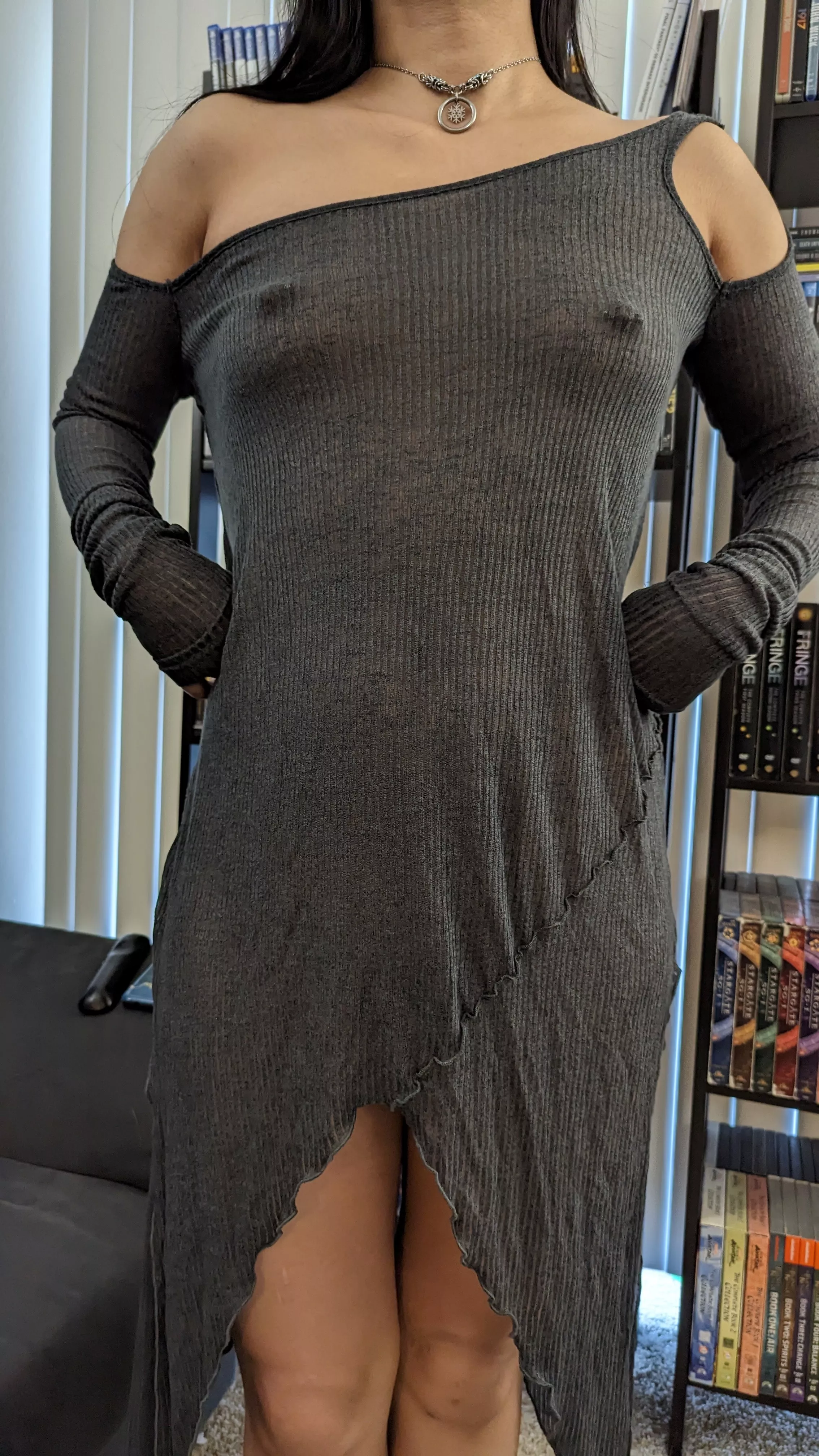 My new dress is almost too short, but I don't think anyone will mind