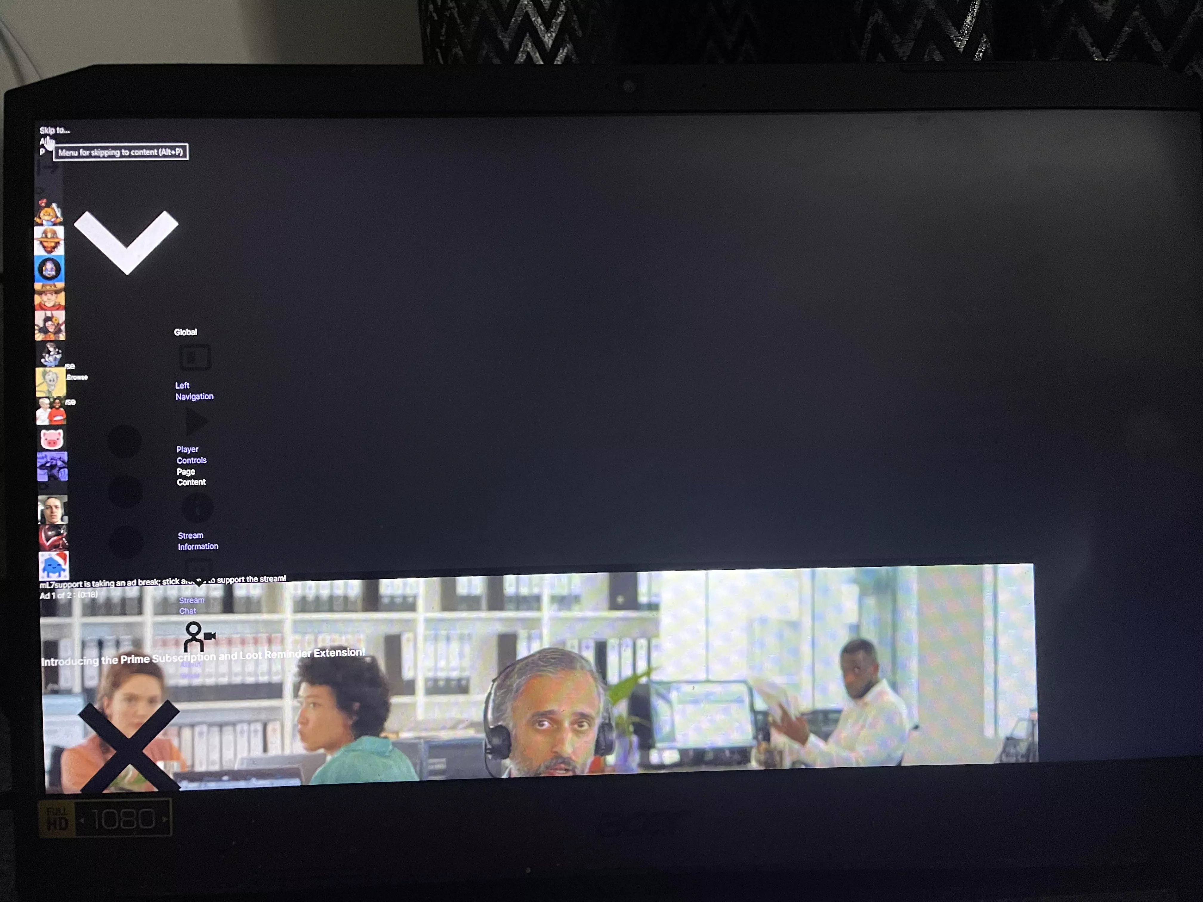 My twitch is glitched and it’s impossible to navigate