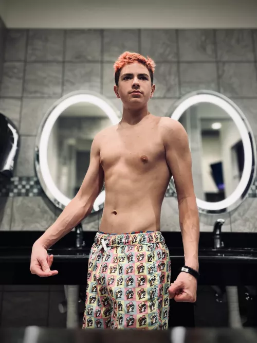 Only thing left is the shorts… take em’ off?