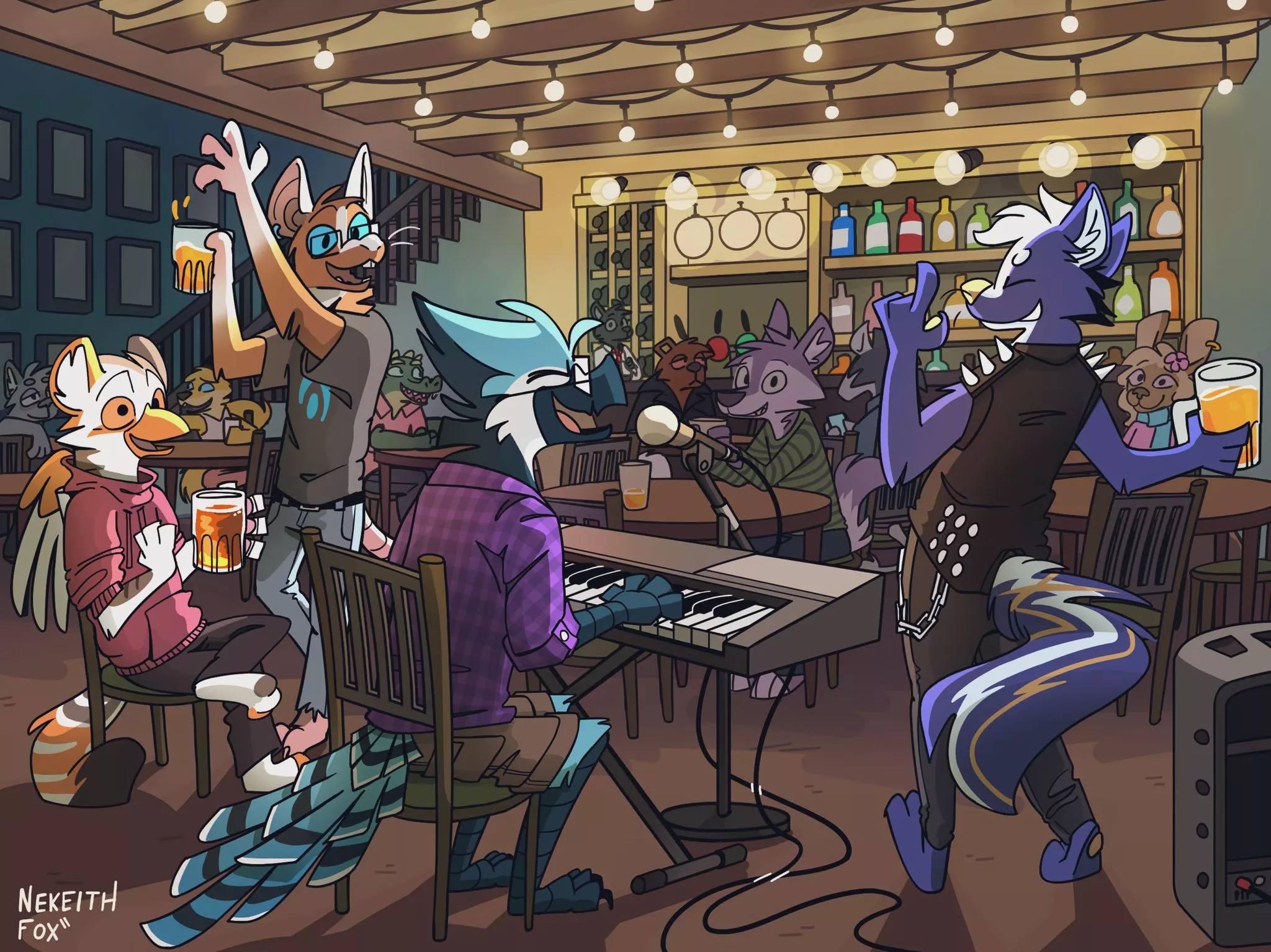 Open Mic Nights are the best Nights (art by me: @NekeithFox on twitter)