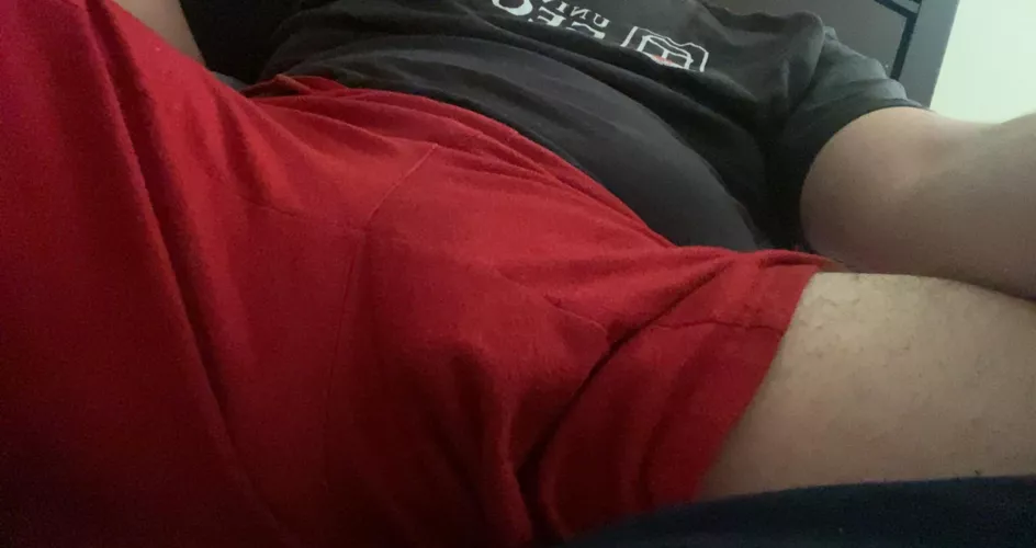 Flaccid gym shorts bulge