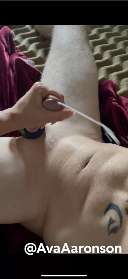 I know, I’m the queen of extracting semen. What a lovely stream of delicious cum