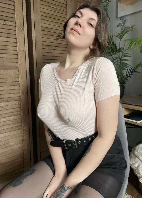 I'm always braless to tease guys with my hard nipples