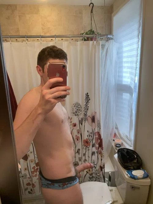 Not even fully hard, wanna suck it?