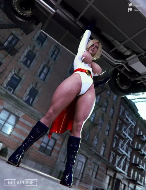 Power Girl Lifting Car (Milapone) [DC]