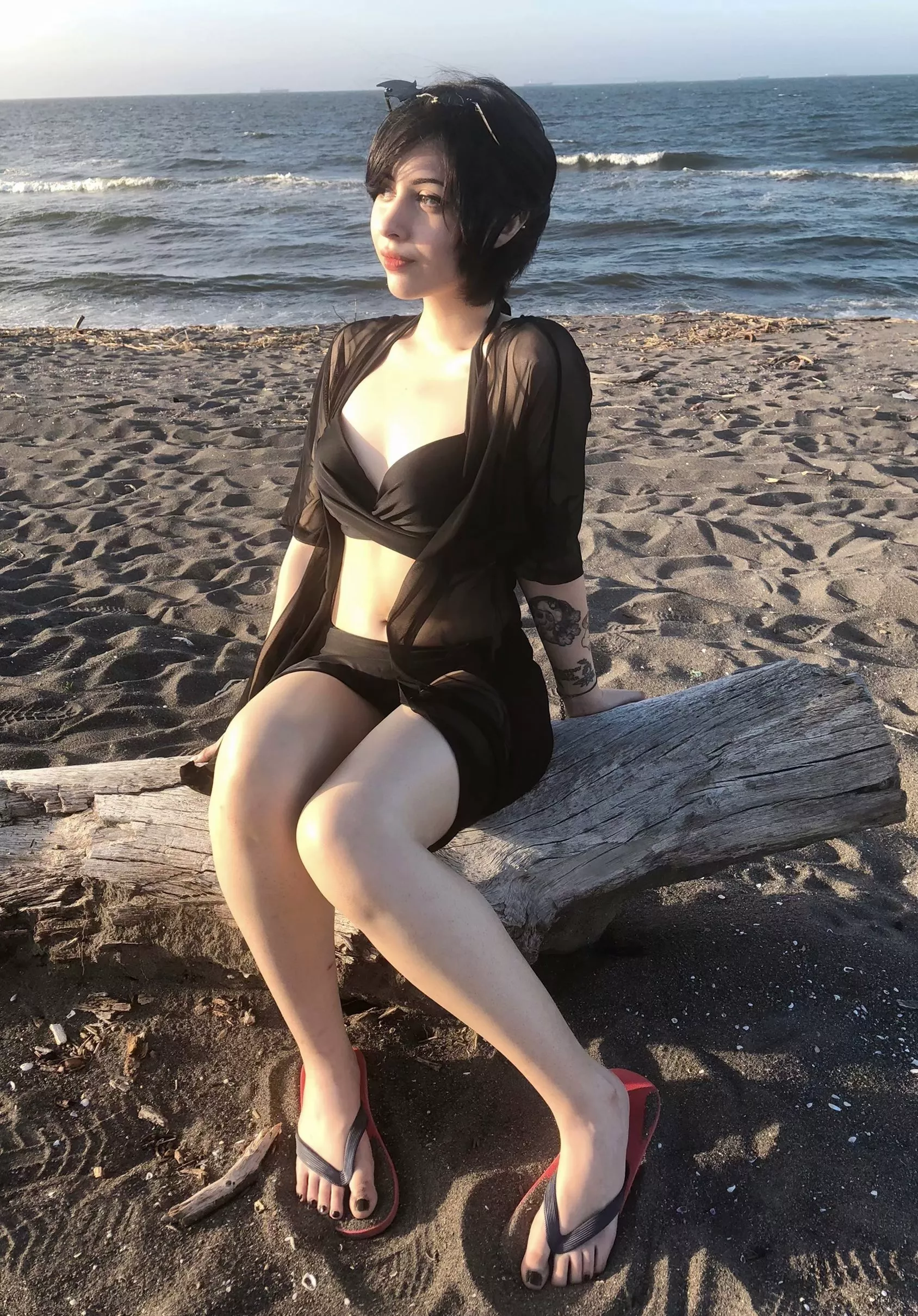 Rare pic of a goth taking a sunbath