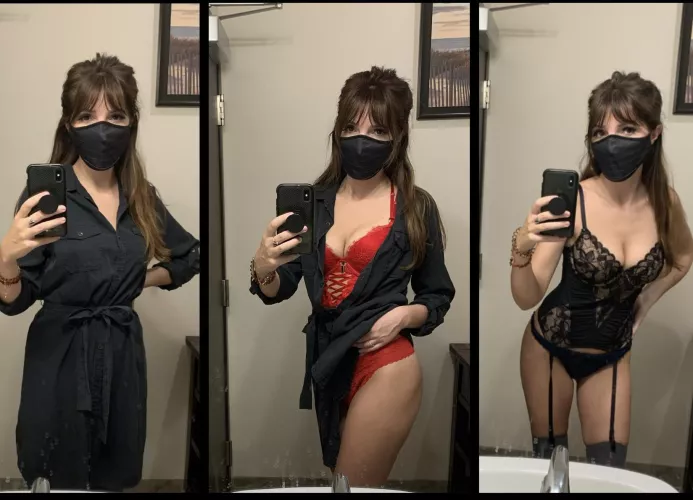 Which sexy surprise will help seduce my work crush.. red, or black❔😏 [f]