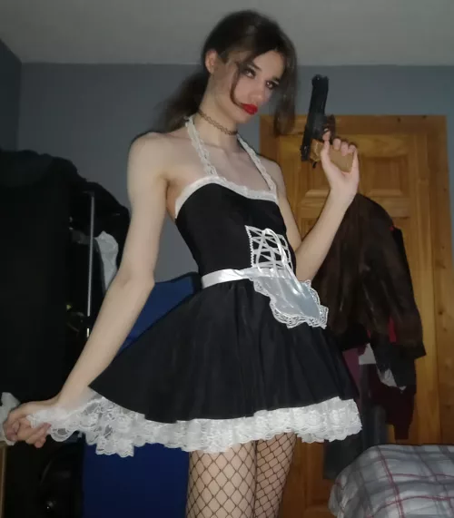 femboy maid with a gun what else could you want