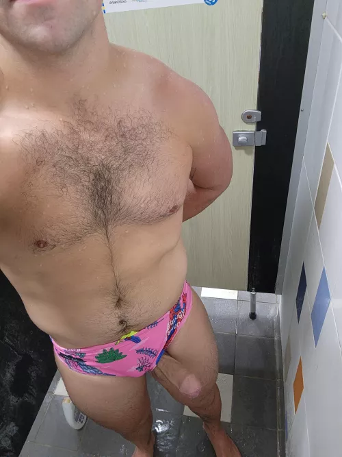 Getting excited in the pool showers 😏